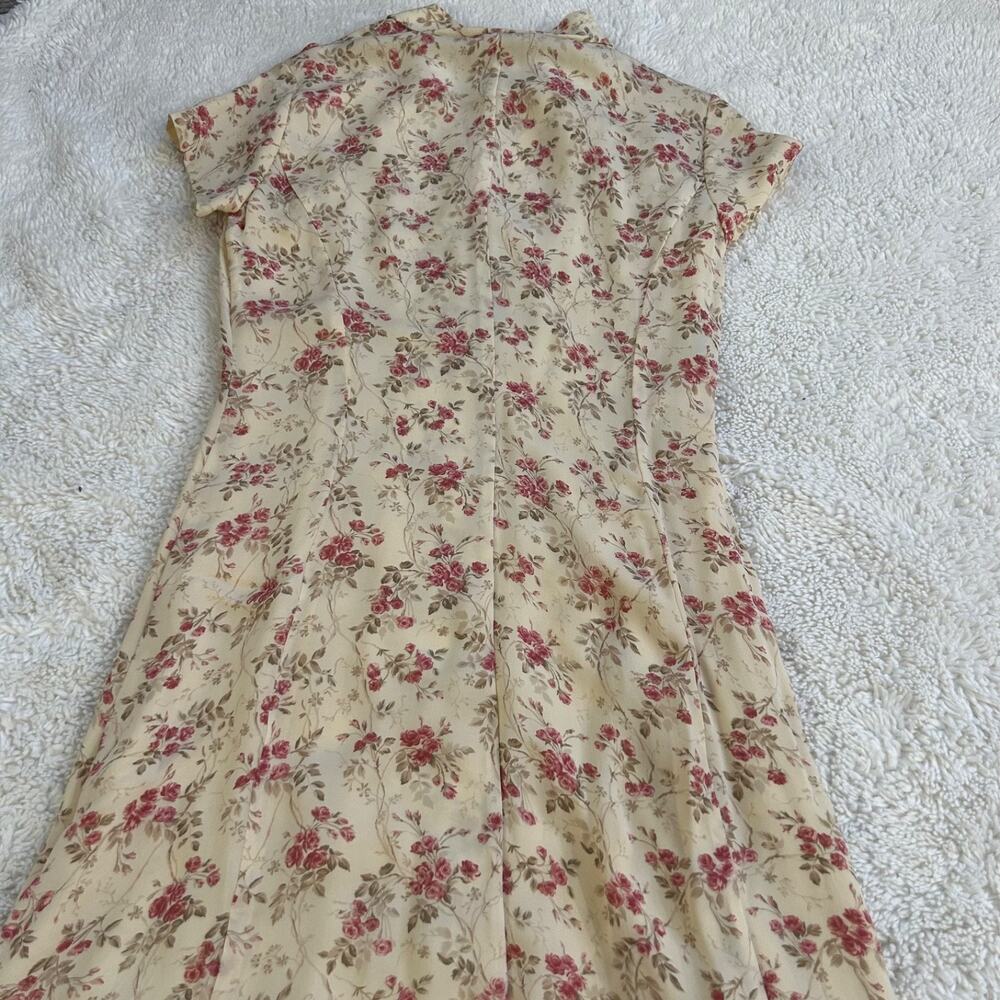 LRL VTG Womens Silk Sz 6 Timeless Floral Elegant Dress Cottage Core Peasant Soft - Picture 2 of 6